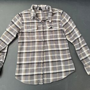Patagonia organic cotton long sleeve midweight fjord  flannel shirt Size XS